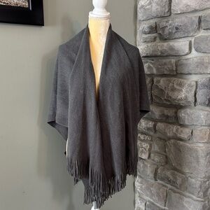 Elegant Gray Fringe Shawl by Jack & Missy